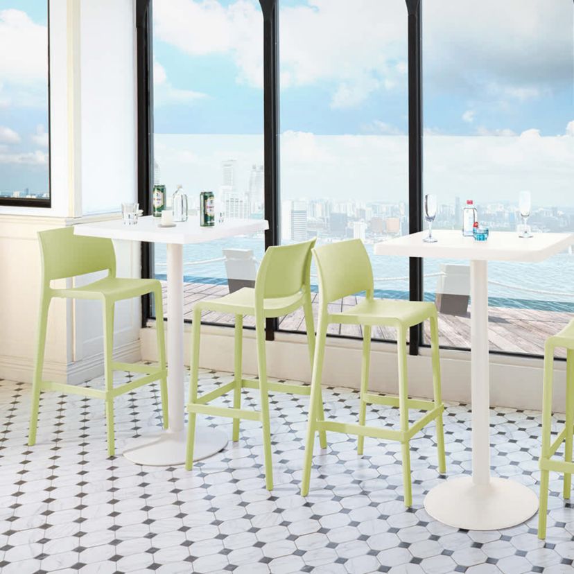 Sensilla Resin Stackable Bar Stool Set of 2