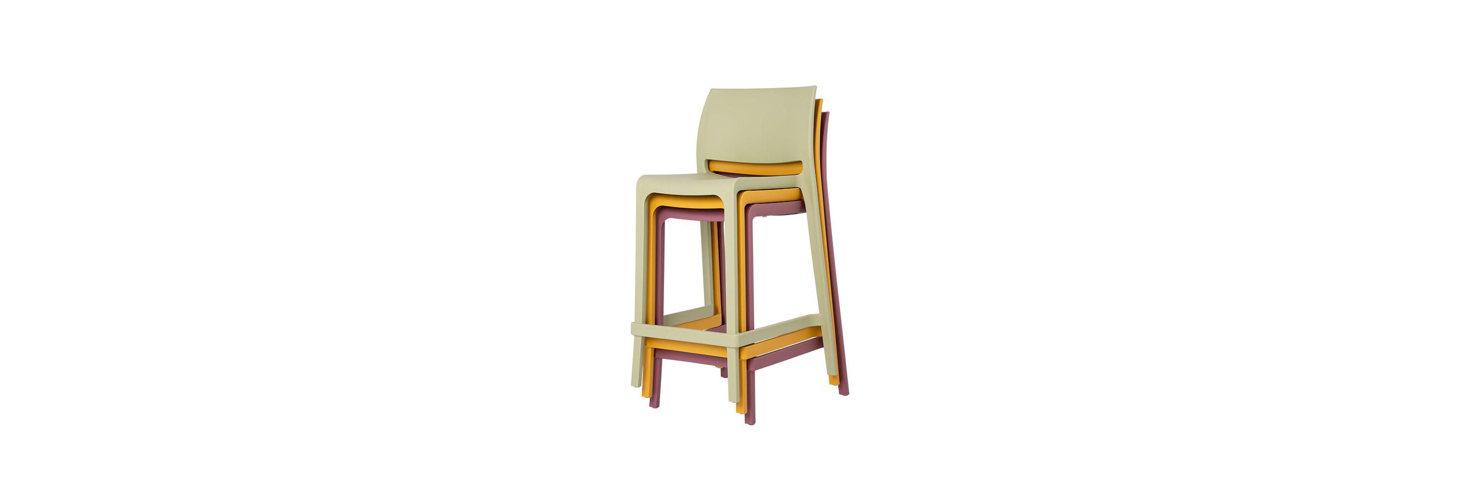 Sensilla Resin Stackable Counter Stool, Set of 2