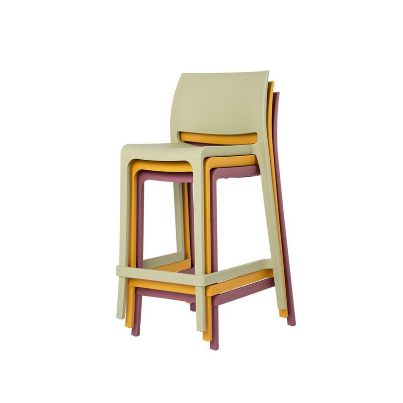 Sensilla Resin Stackable Counter Stool, Set of 2