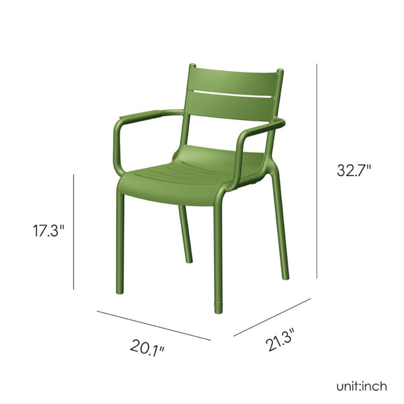 Lagoon Naples Stackable Armchair Olive Green, 2 Pcs