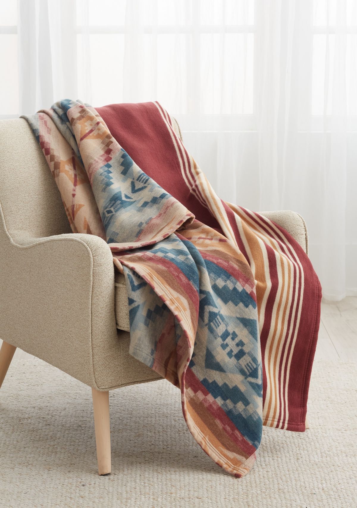 Organic Cotton Throw Blanket Gift Set - 2 Pack