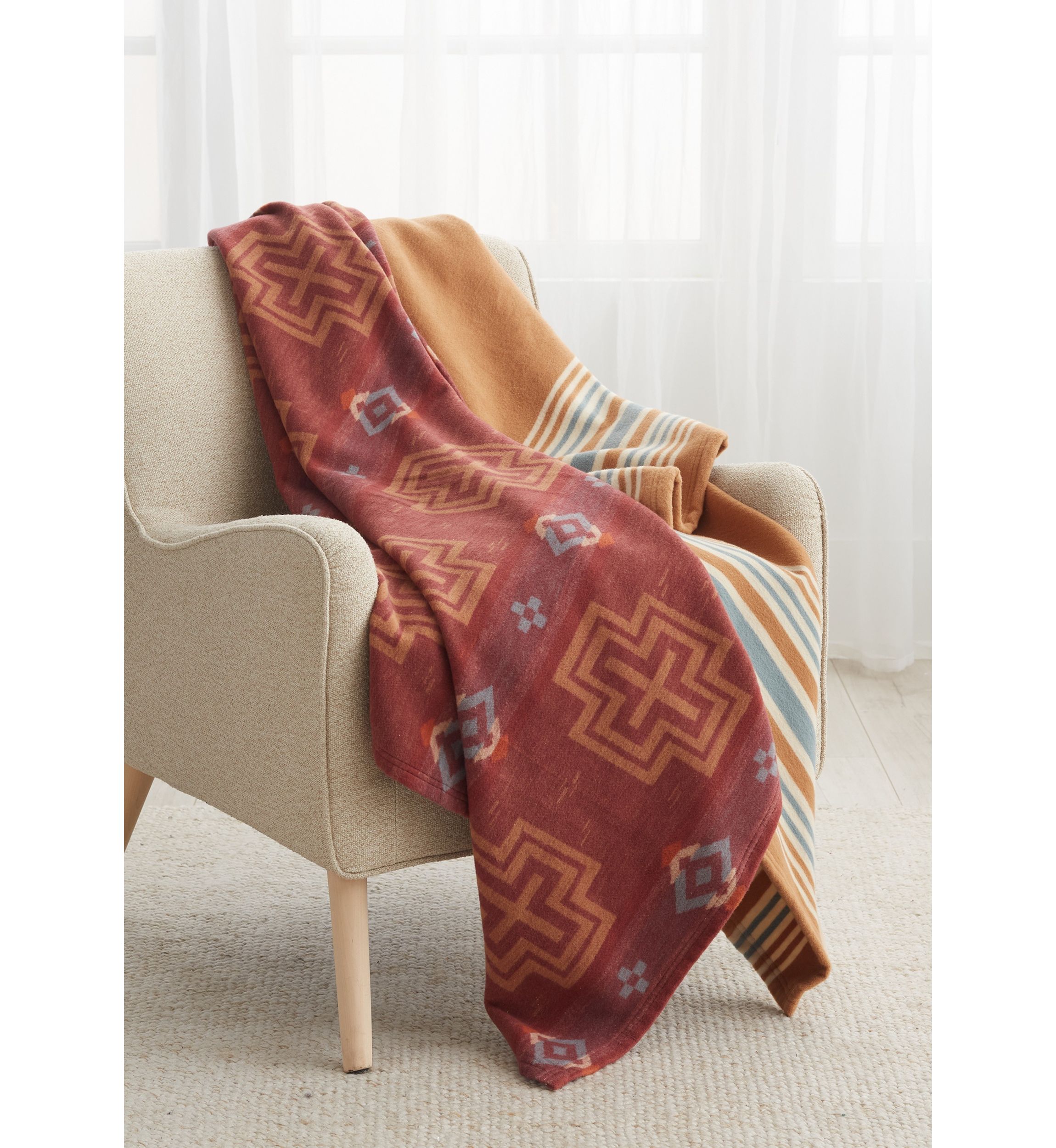 Organic Cotton Throw Blanket Gift Set - 2 Pack
