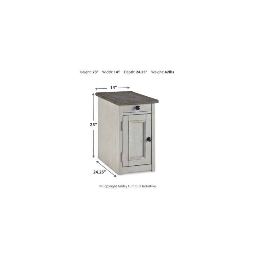 Tyler Creek Chairside End Table with USB Ports and Outlets