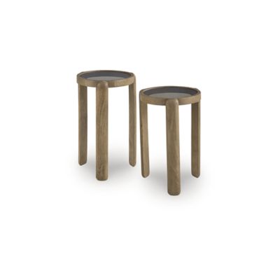 Signature Design by Ashley Jossor Accent Table (Set of 2), Light Brown