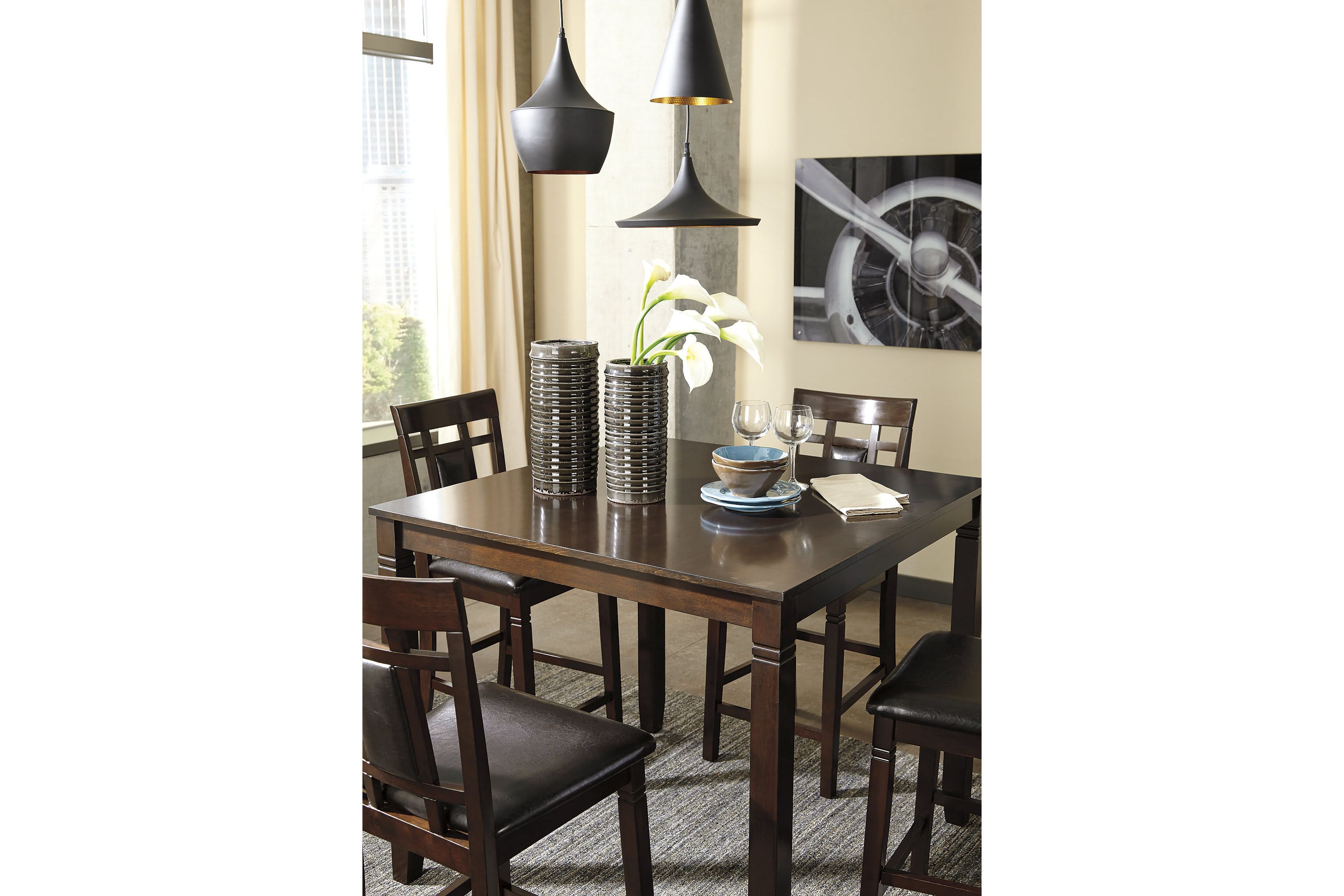 Bennox Counter Height Dining Table and Bar Stools (Set of 5)