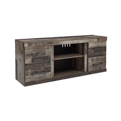 Signature Design by Ashley Derekson 60" TV Stand for TVs up to 69" with Fireplace Option, Gray