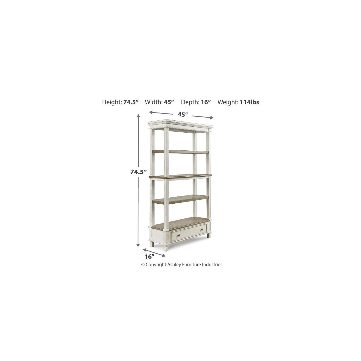 Realyn 75" Bookcase