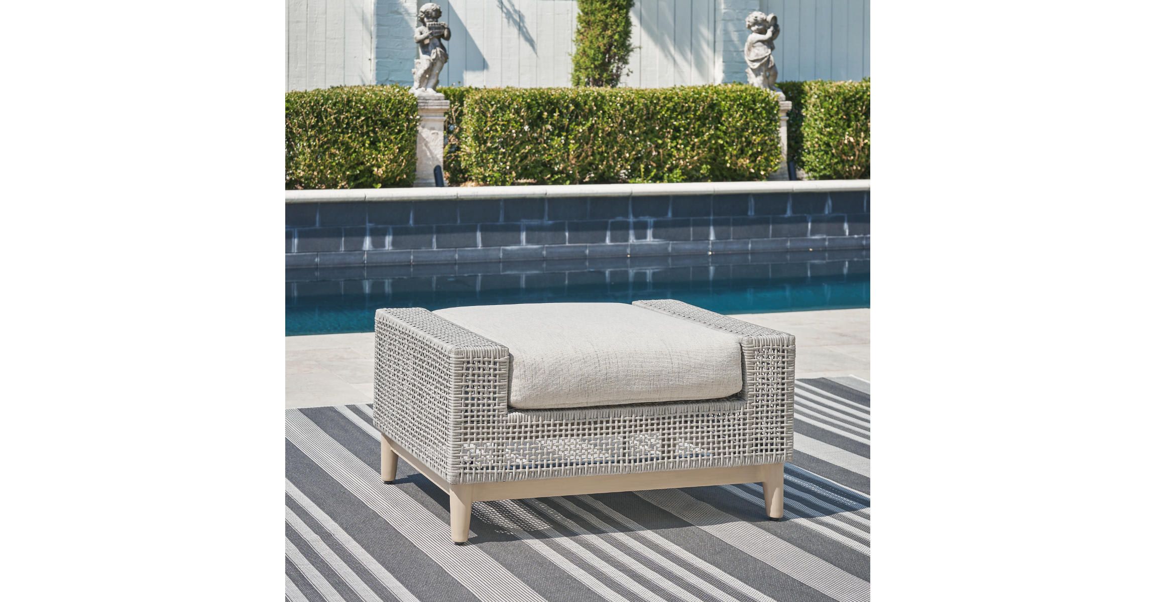Seton Creek Outdoor Ottoman with Cushion