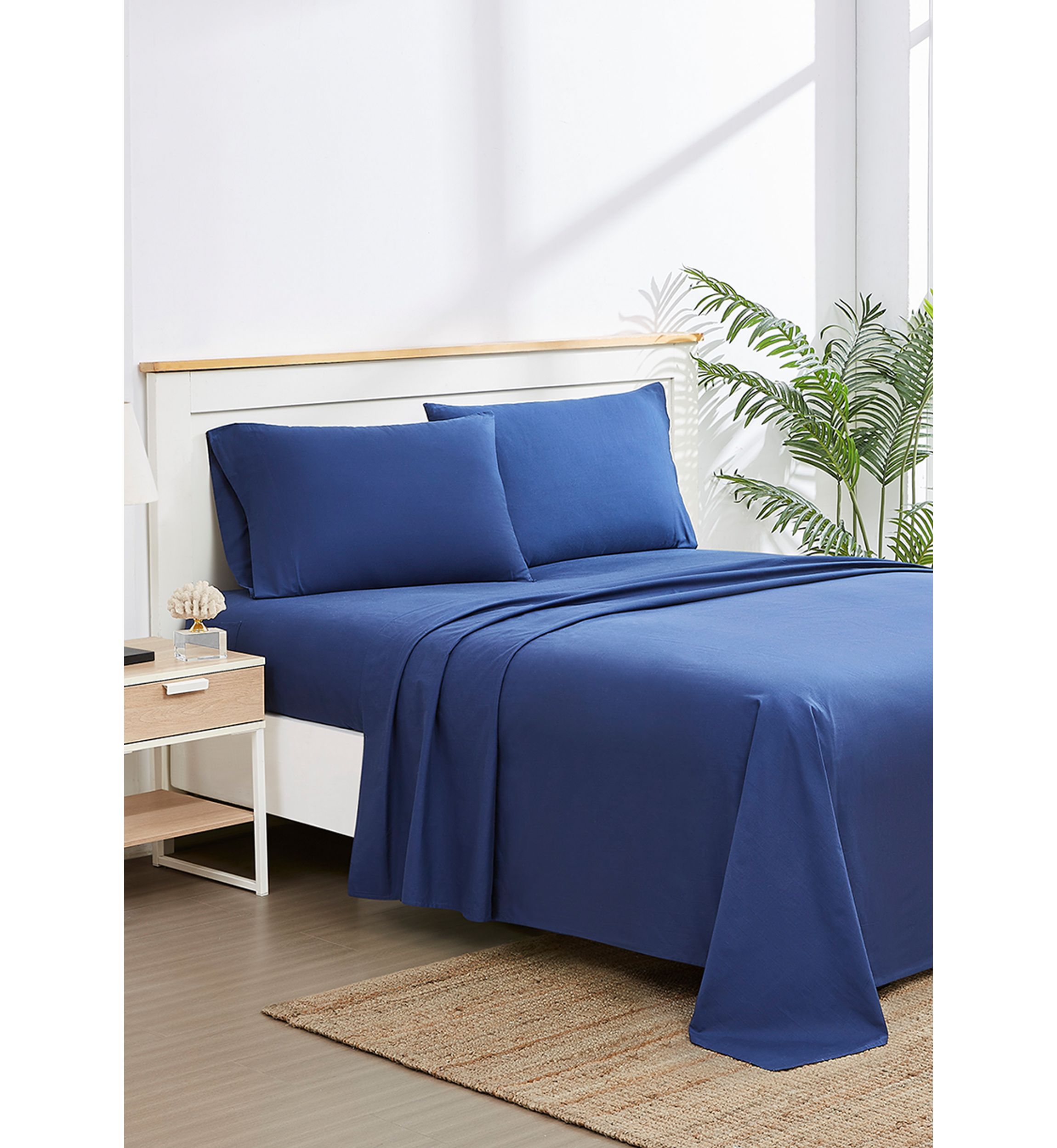 Navy Cotton Sheet Set