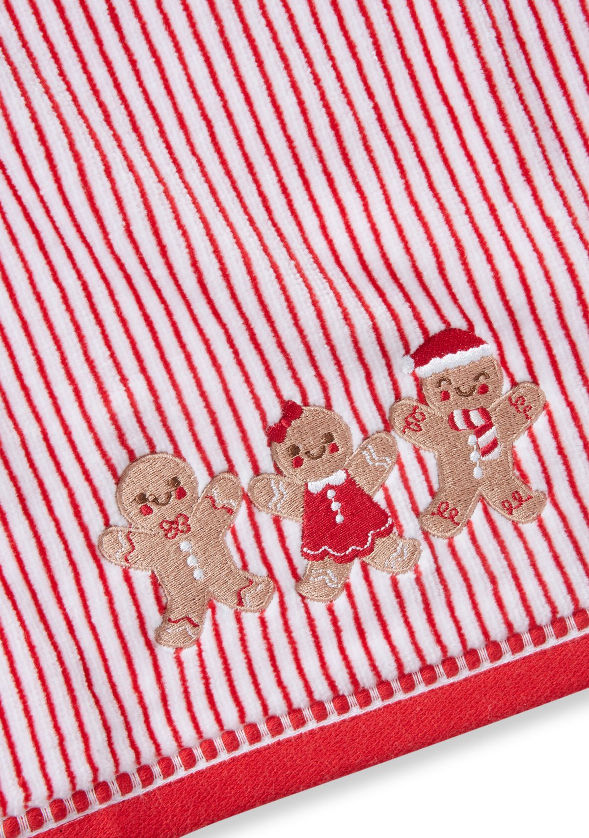 Striped Gingerbread Friends Hand Towel Set