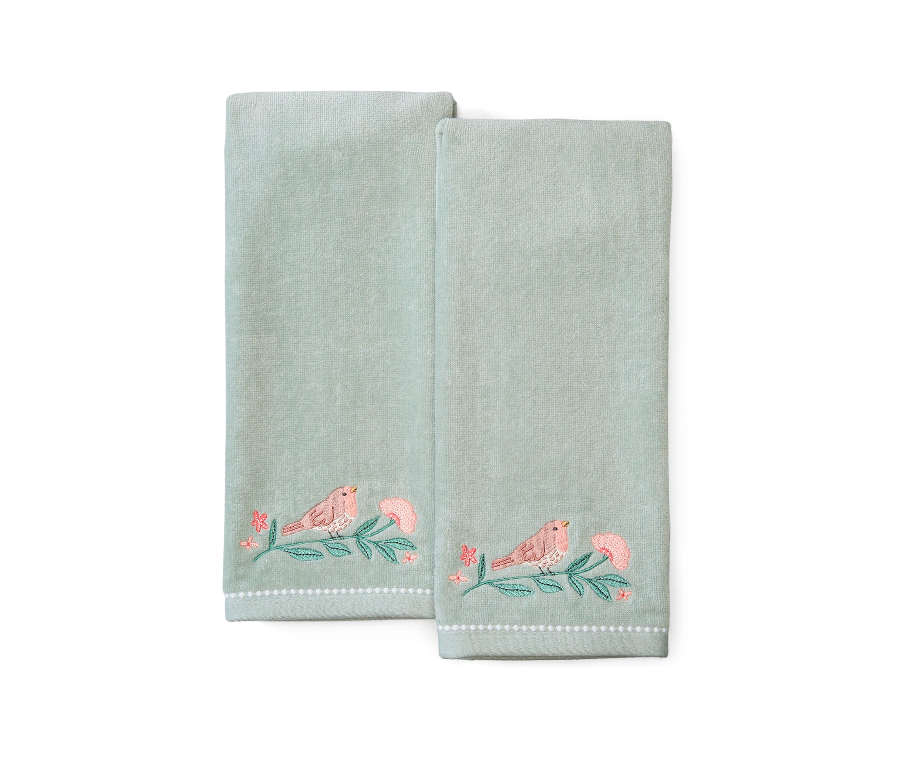Set of 2 Sitting Sparrow Hand Towel Set