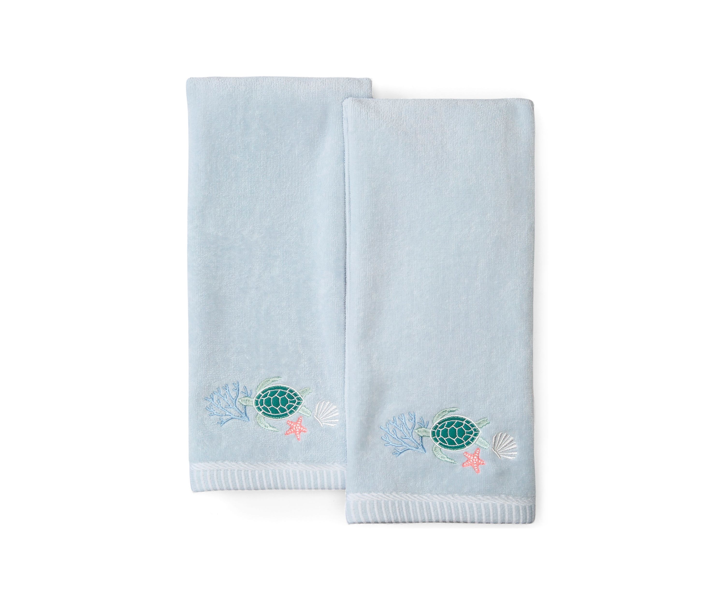 Set of 2 Sea Life Turtle Hand Towel Set