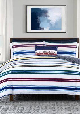 Tommy Hilfiger Multi Stripe Comforter Set, King -  0046249717965