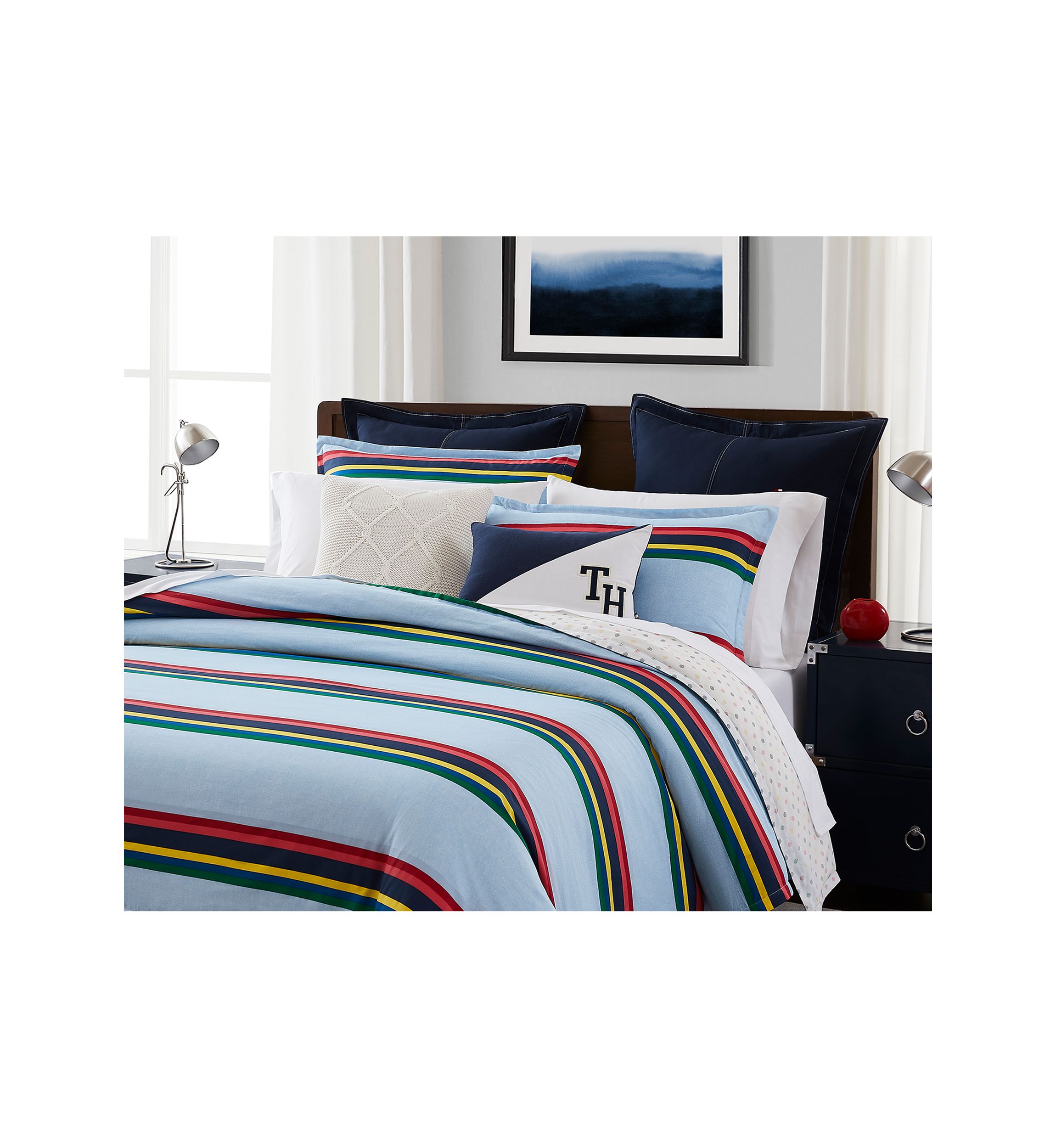 Ribbon Stripe Comforter Set