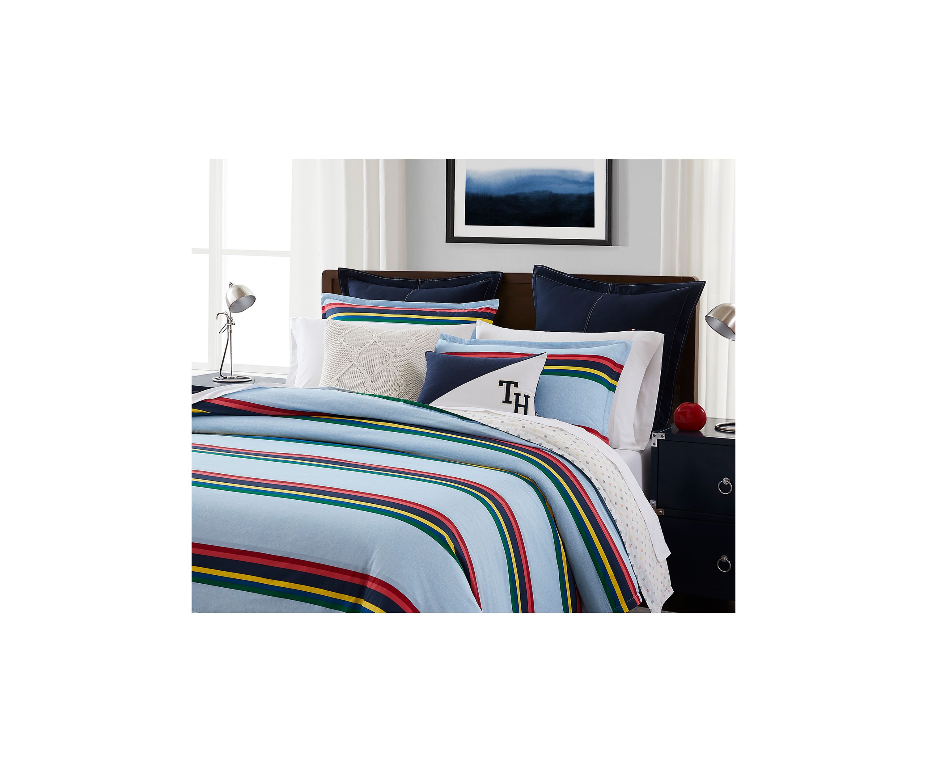 Ribbon Stripe Comforter Set