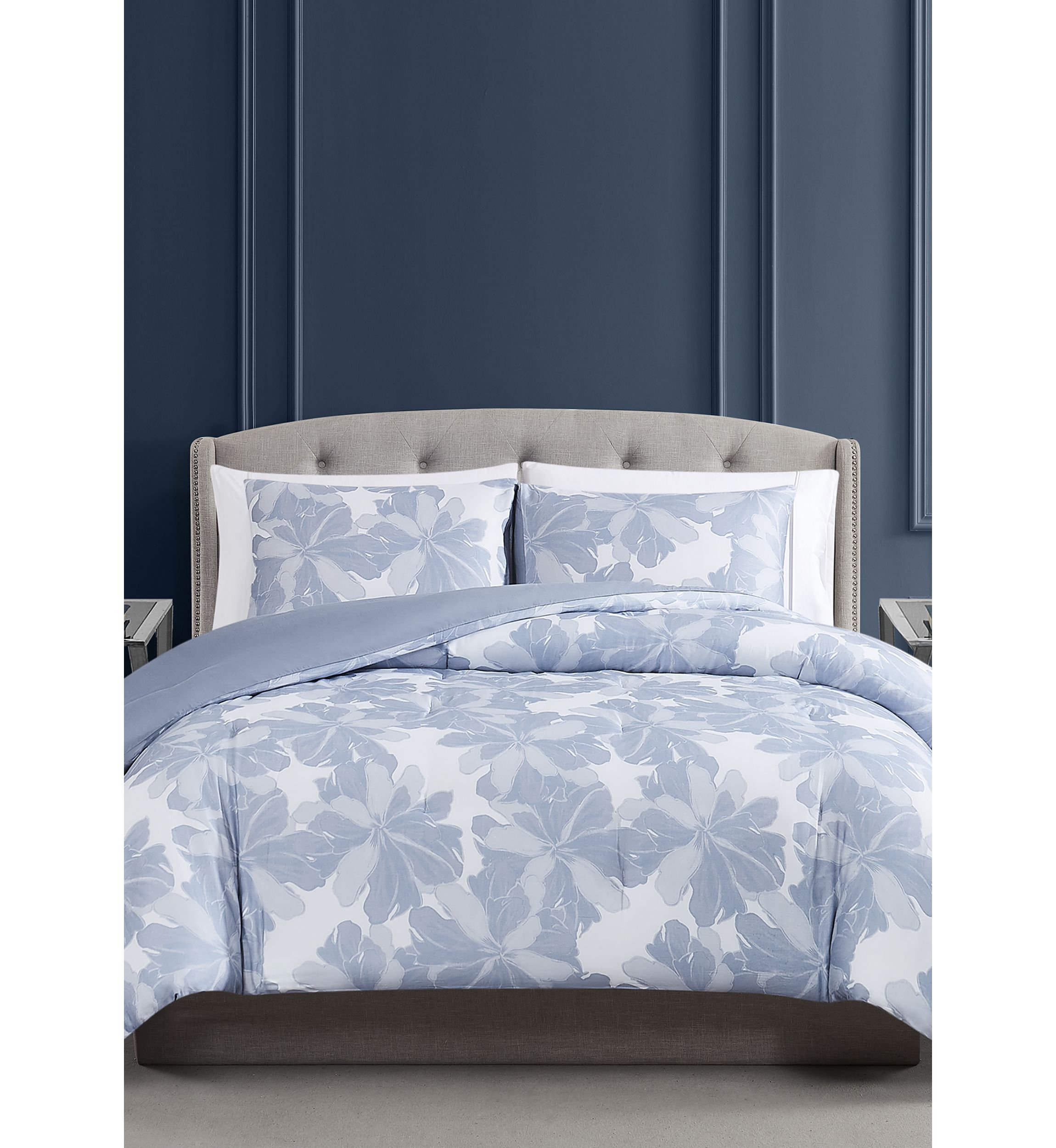 Lilac Organic Floral Comforter 3-Piece Set 