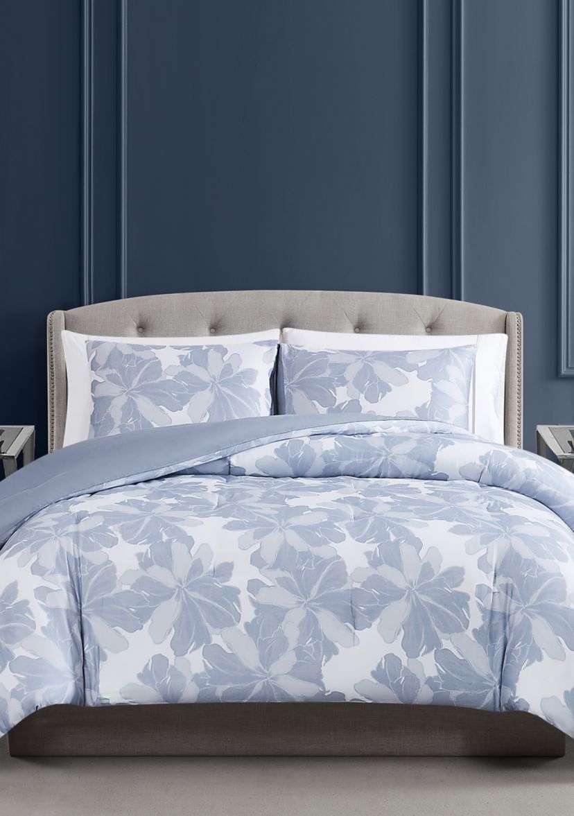 Lilac Organic Floral Comforter 3-Piece Set 