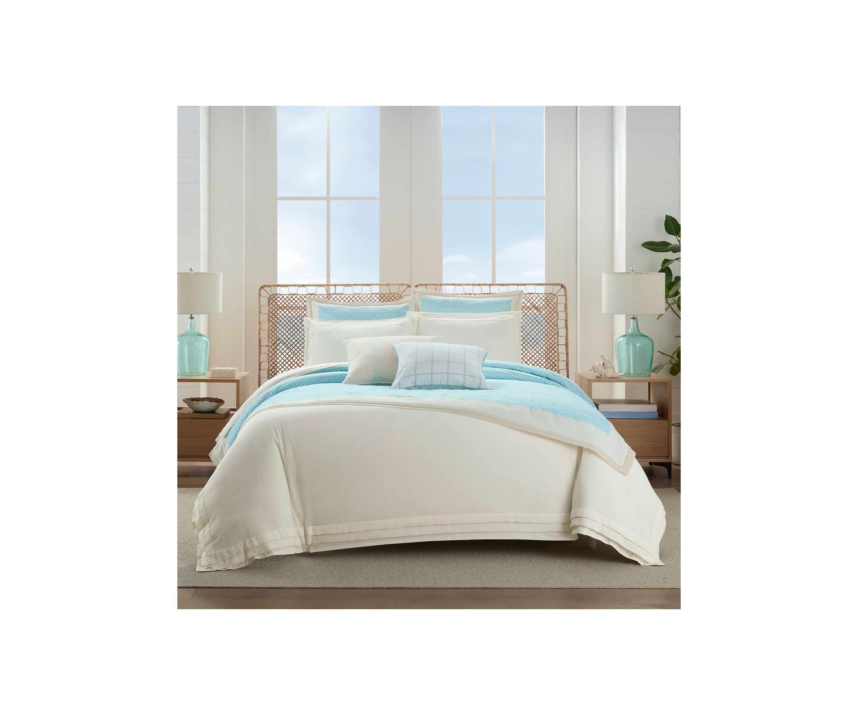  Batten Square Seafoam Decorative Pillow