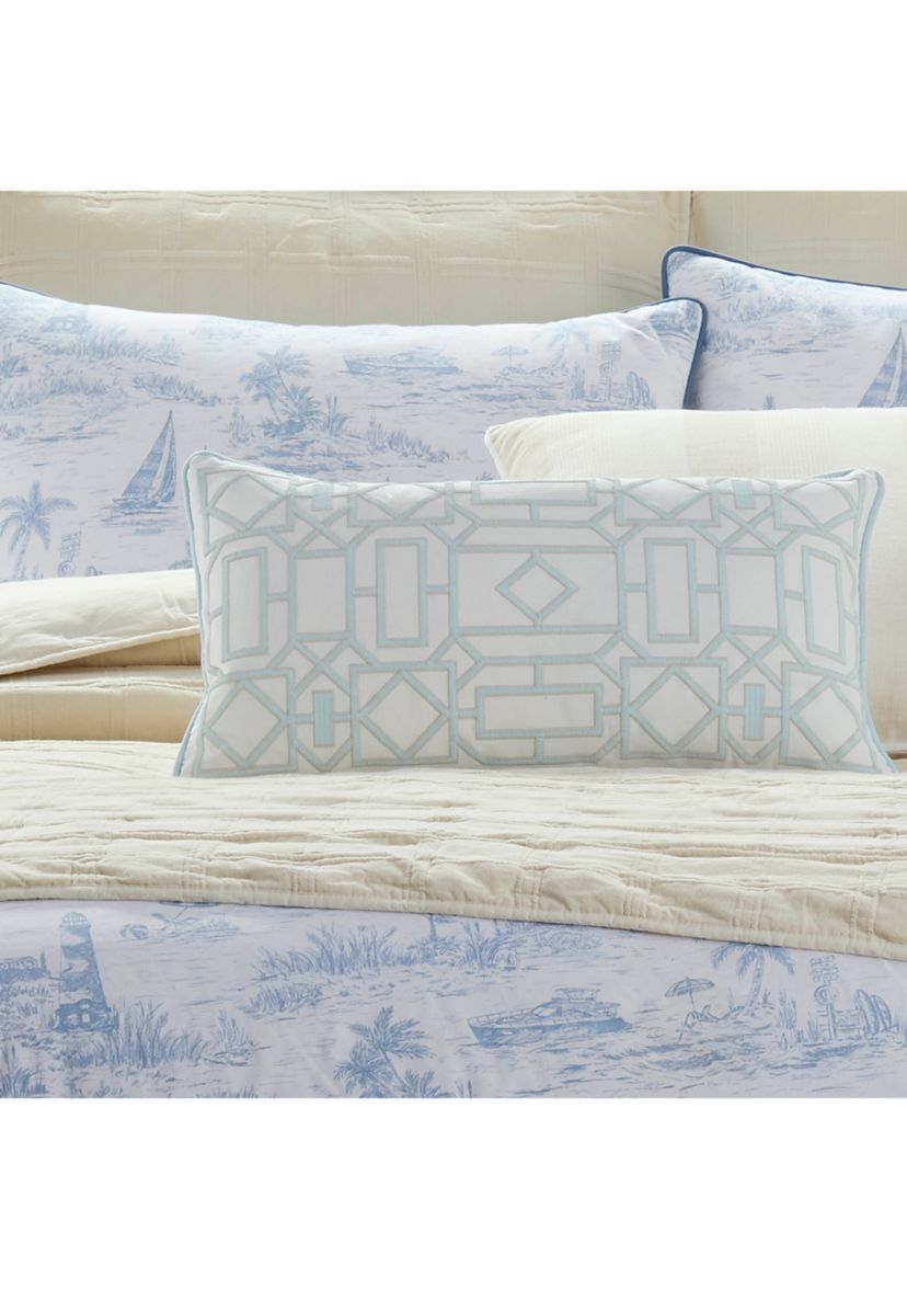 Trellis Square Chambray Decorative Pillow