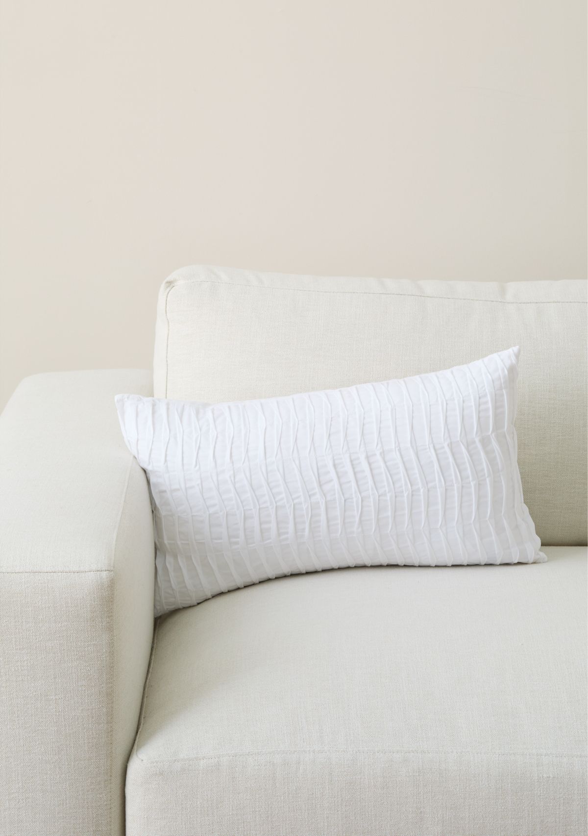 Pleated Cotton Percale Waves Decorative Pillow
