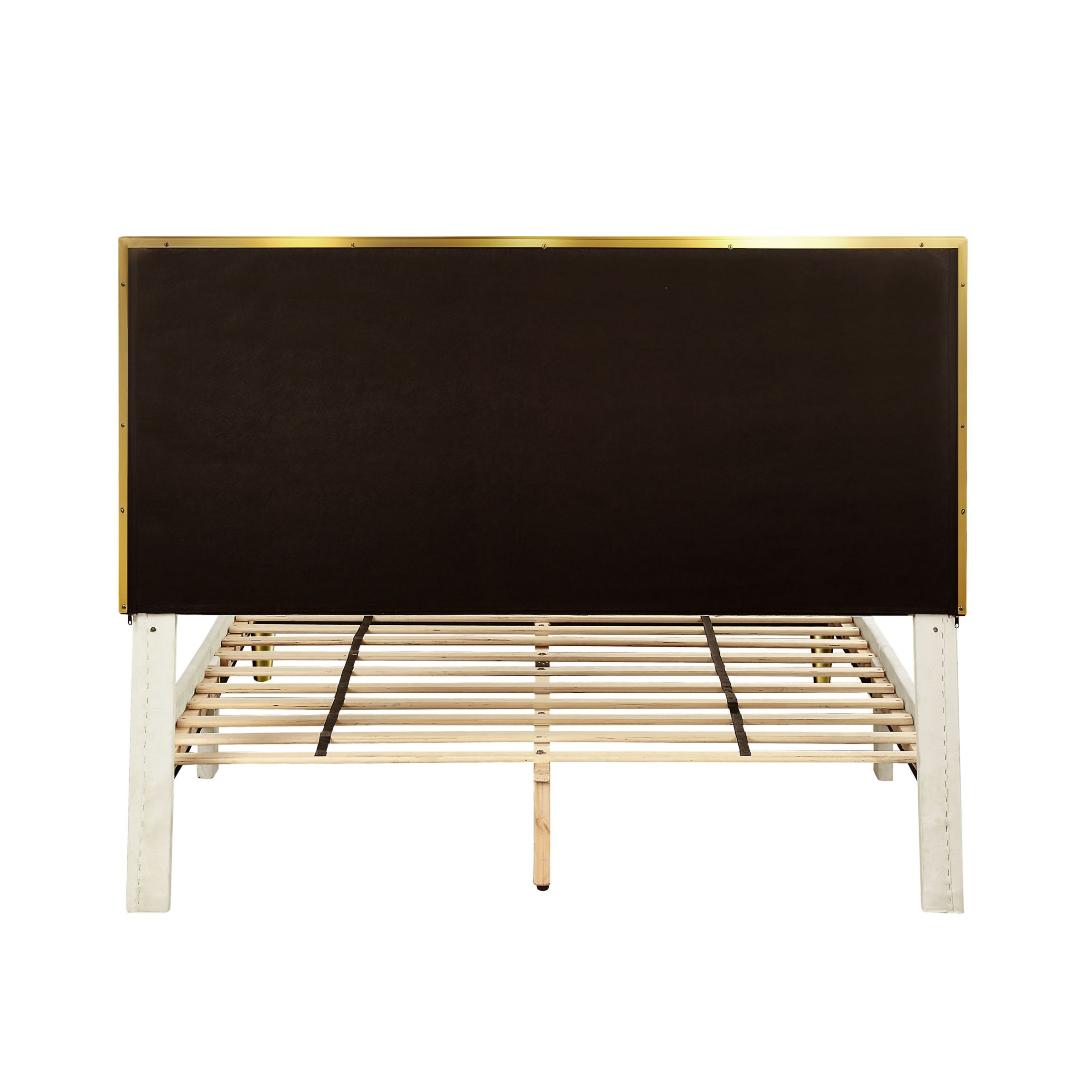 Yeni Upholstered Bed with Gold Accents