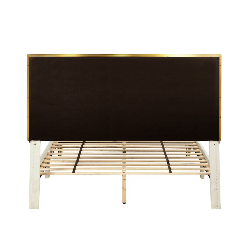 Yeni Upholstered Bed with Gold Accents