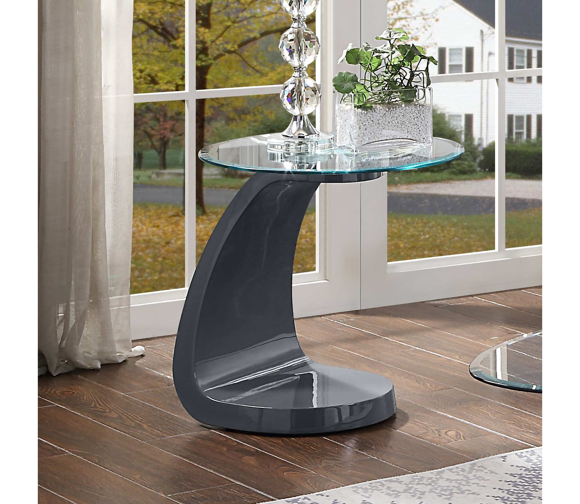 Sevilla 22-Inch Glass Top End Table