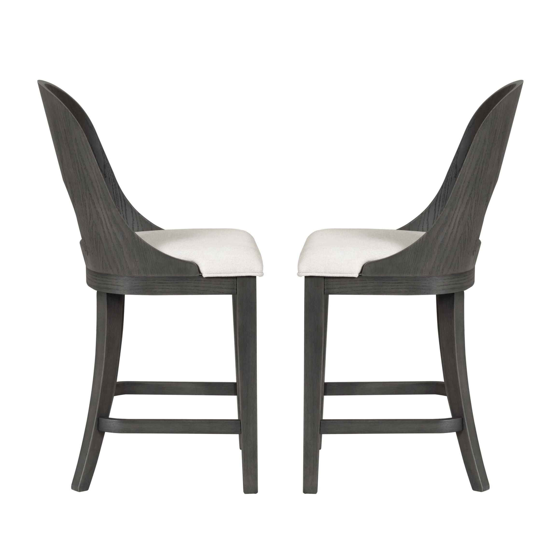 Arden Modern Fabric Wood Keyhole Counter Height Chair - Set of 2