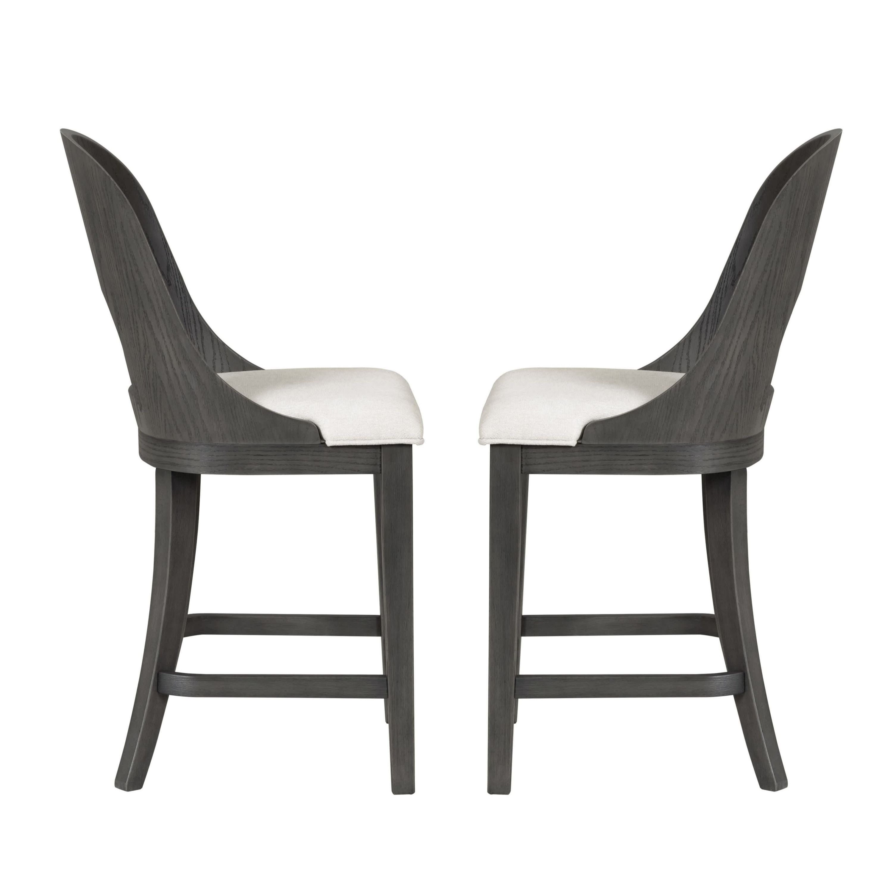 Arden Modern Fabric Wood Keyhole Counter Height Chair - Set of 2