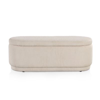 Furniture of America Versa 25-Inch Round Storage With Flip Top Ottoman, Pink
