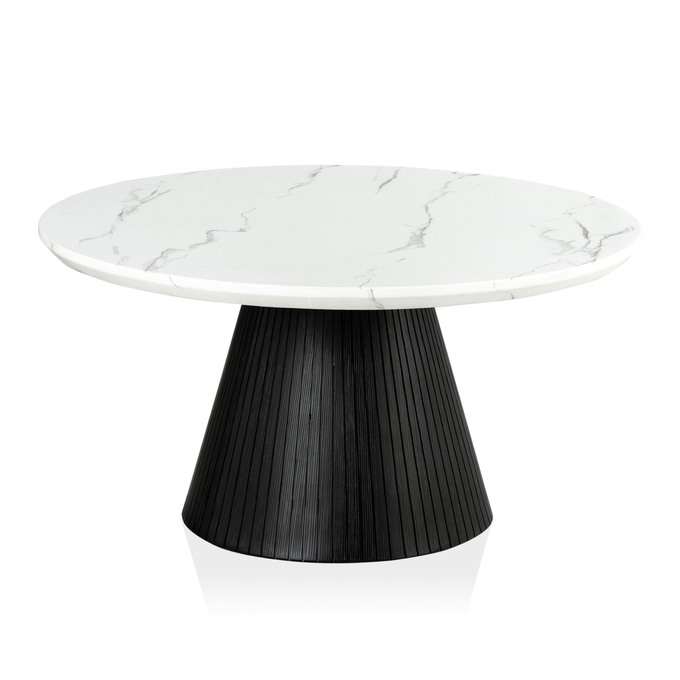 Kali Black Round Faux Marble Coffee Table