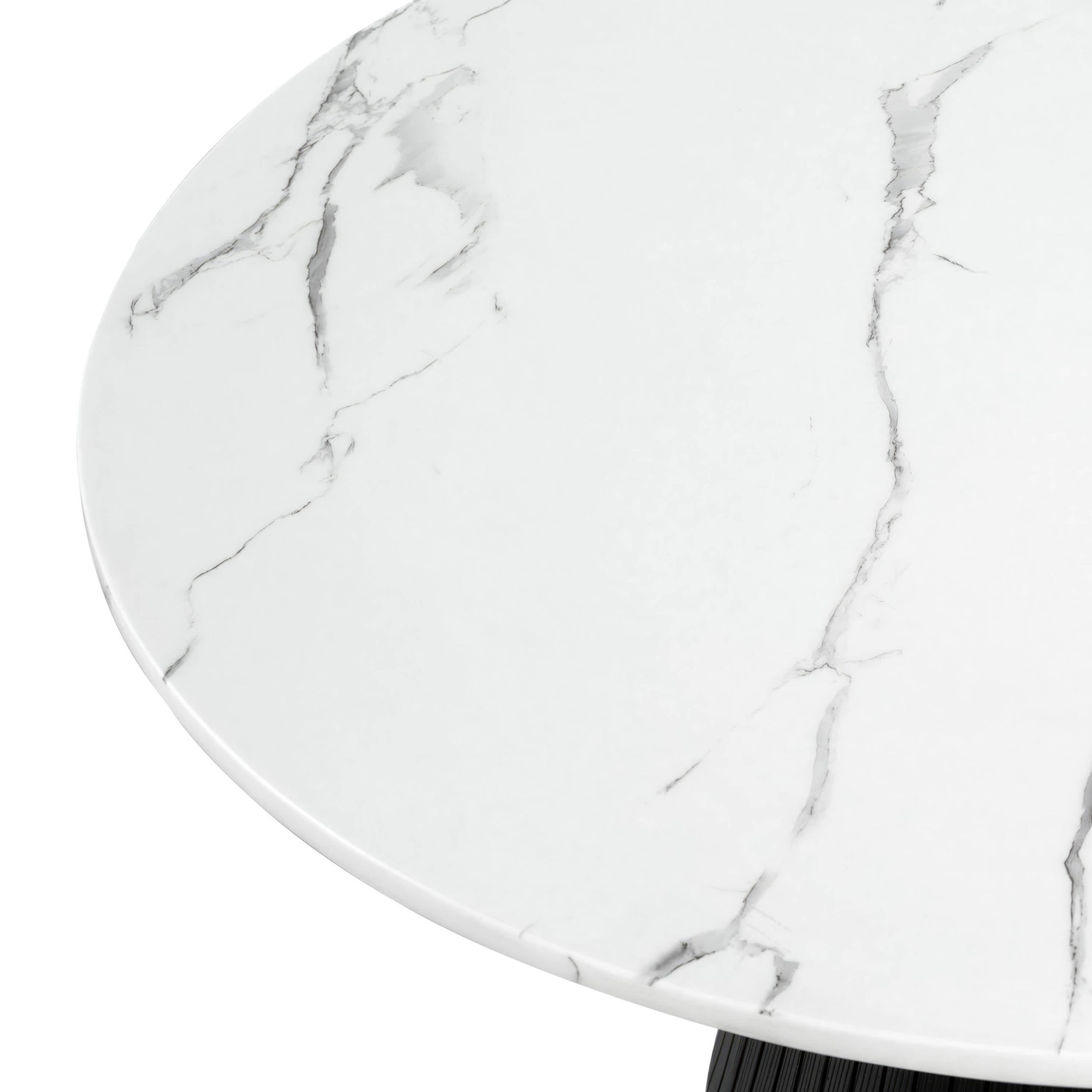 Kali Black Round Faux Marble Coffee Table