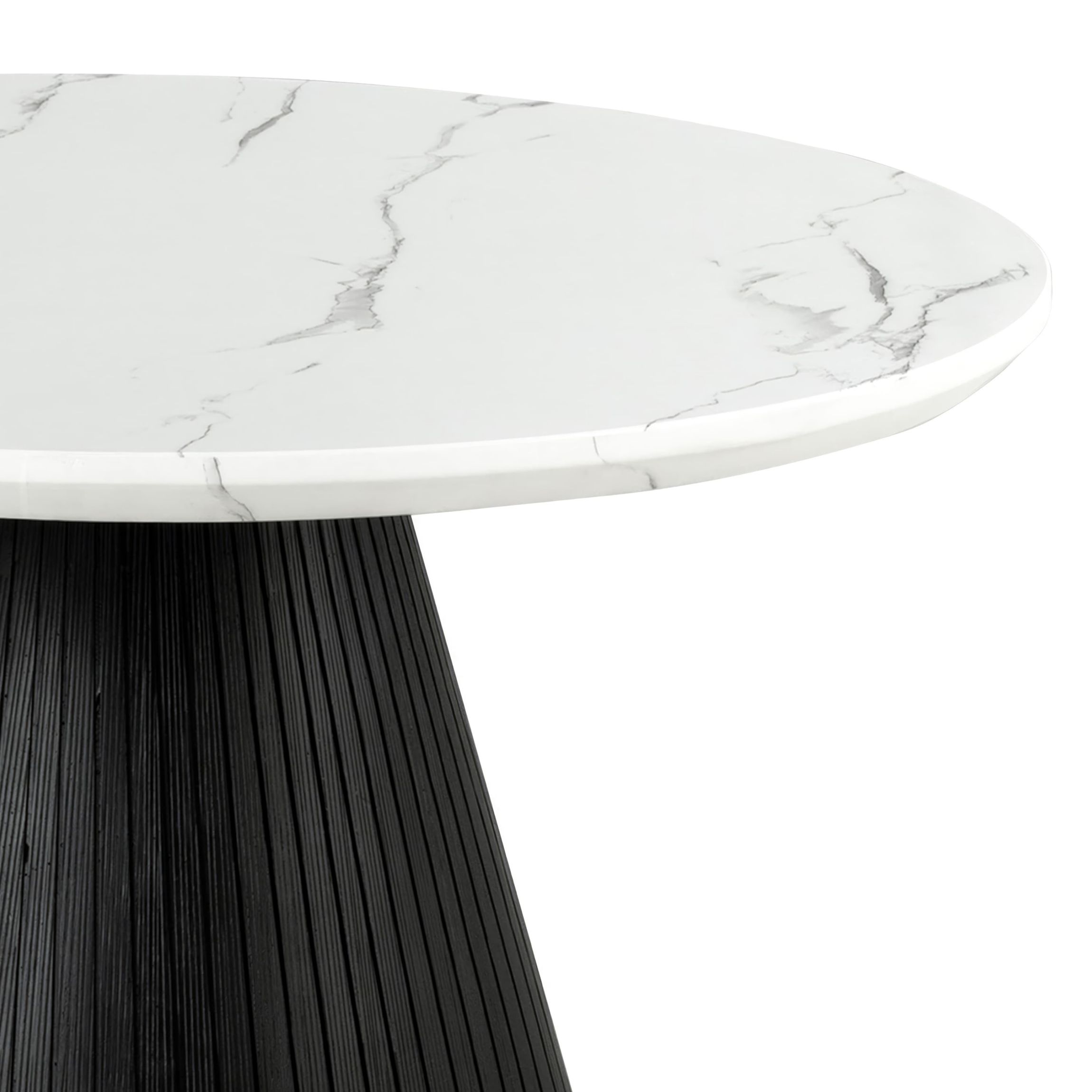 Kali Black Round Faux Marble Coffee Table