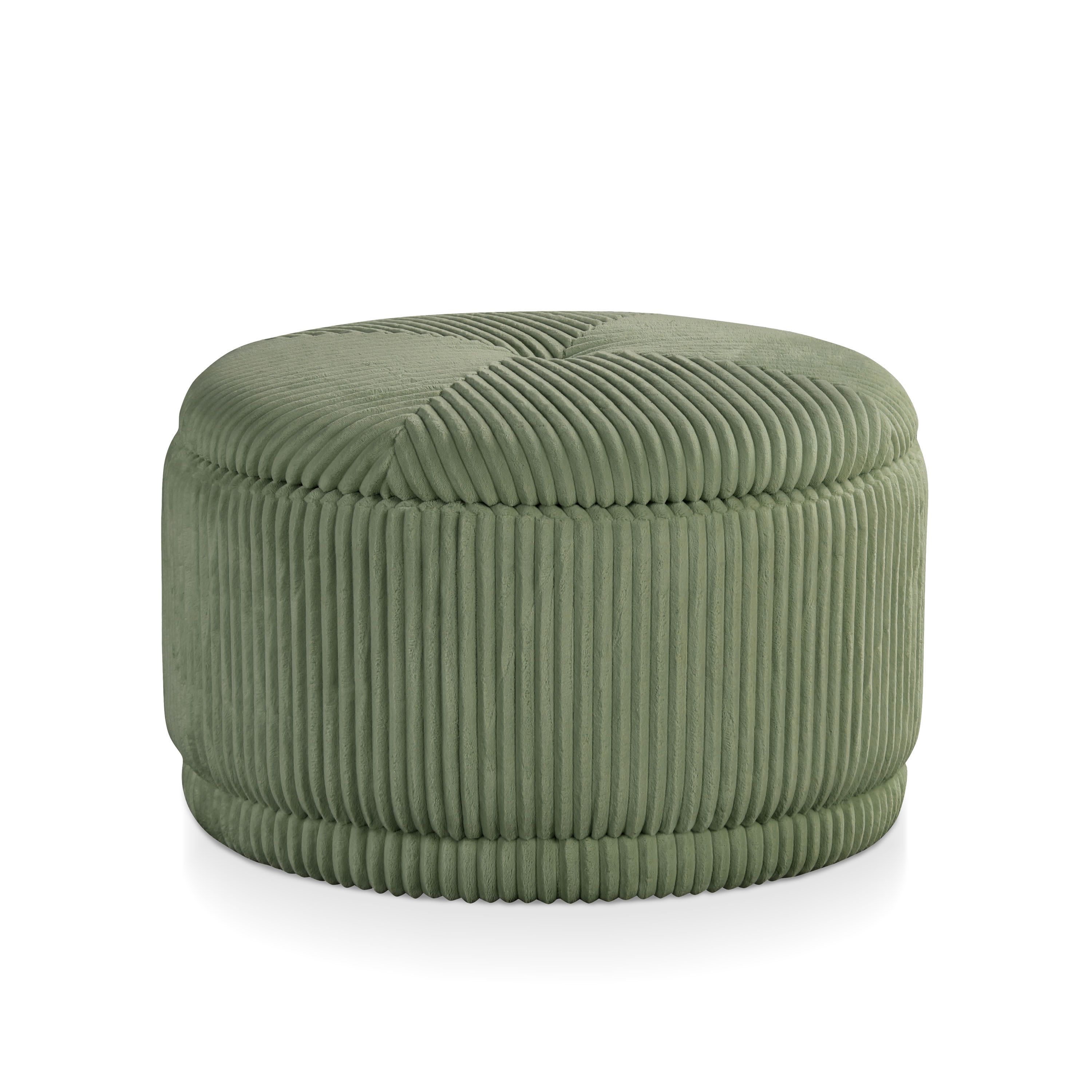 Poplar 28.5-inch Round Storage Ottoman