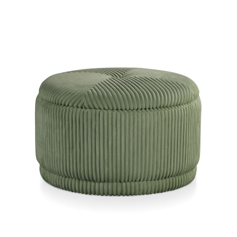 Poplar 28.5-inch Round Storage Ottoman