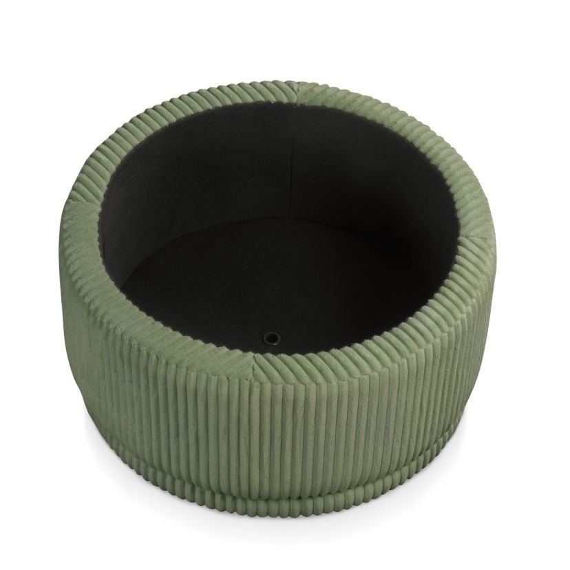 Poplar 28.5-inch Round Storage Ottoman