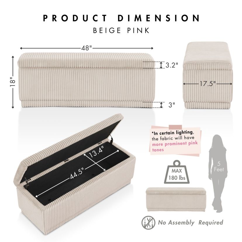 Albaz Rectangle 48-inch Bedroom Bench