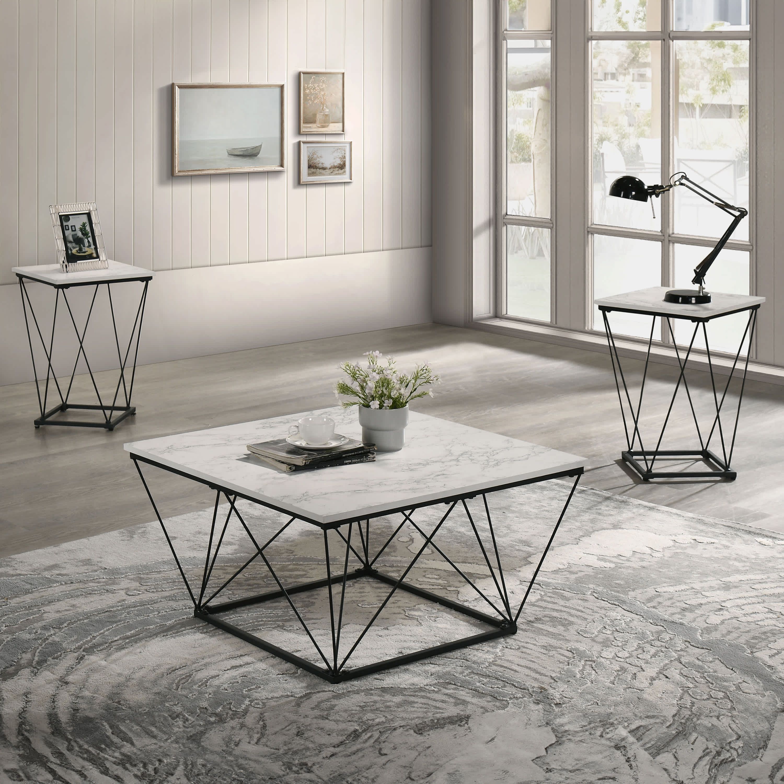 Noir 3PC Coffee and End Table Set