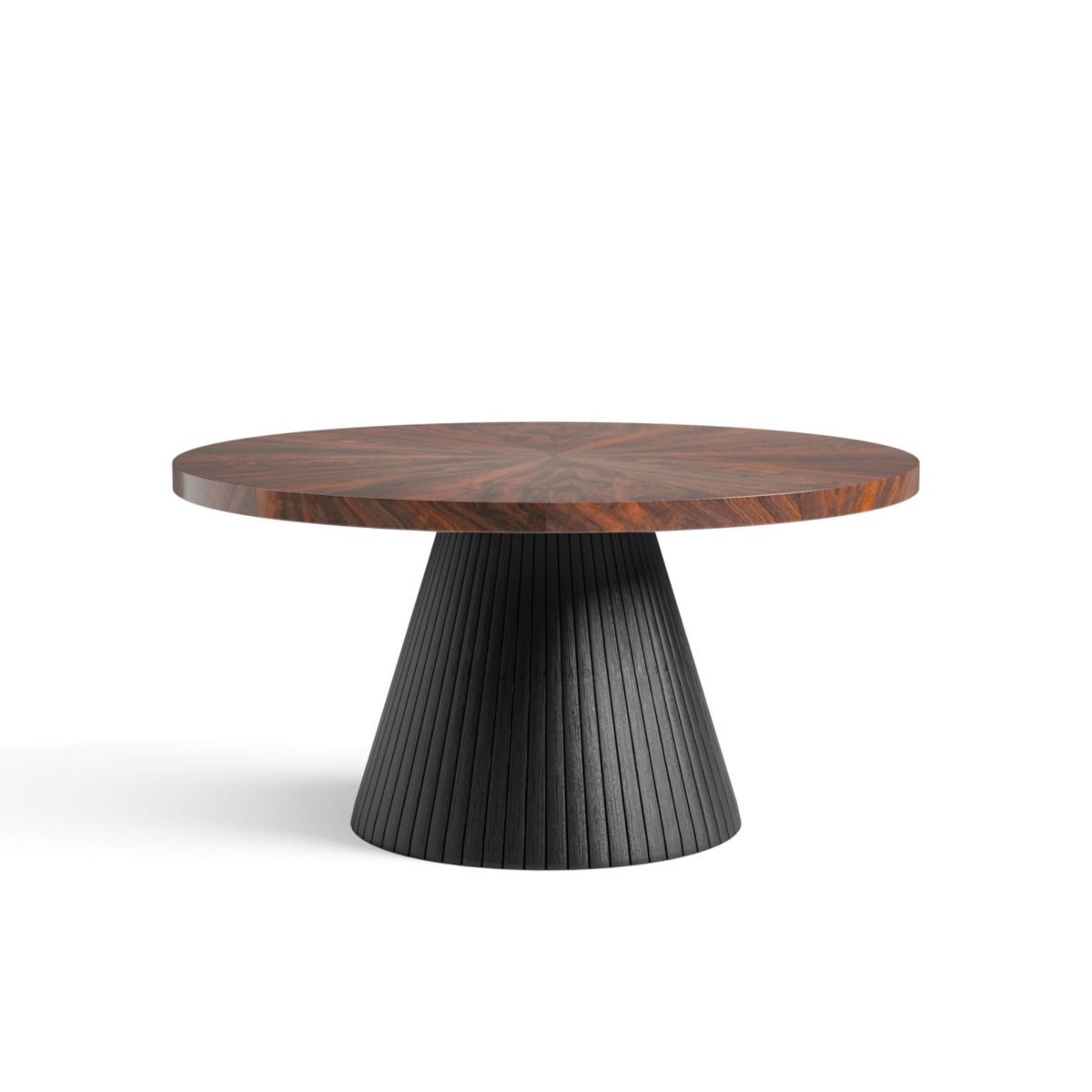Rhode 36-Inch Black Round Wood Top Coffee Table
