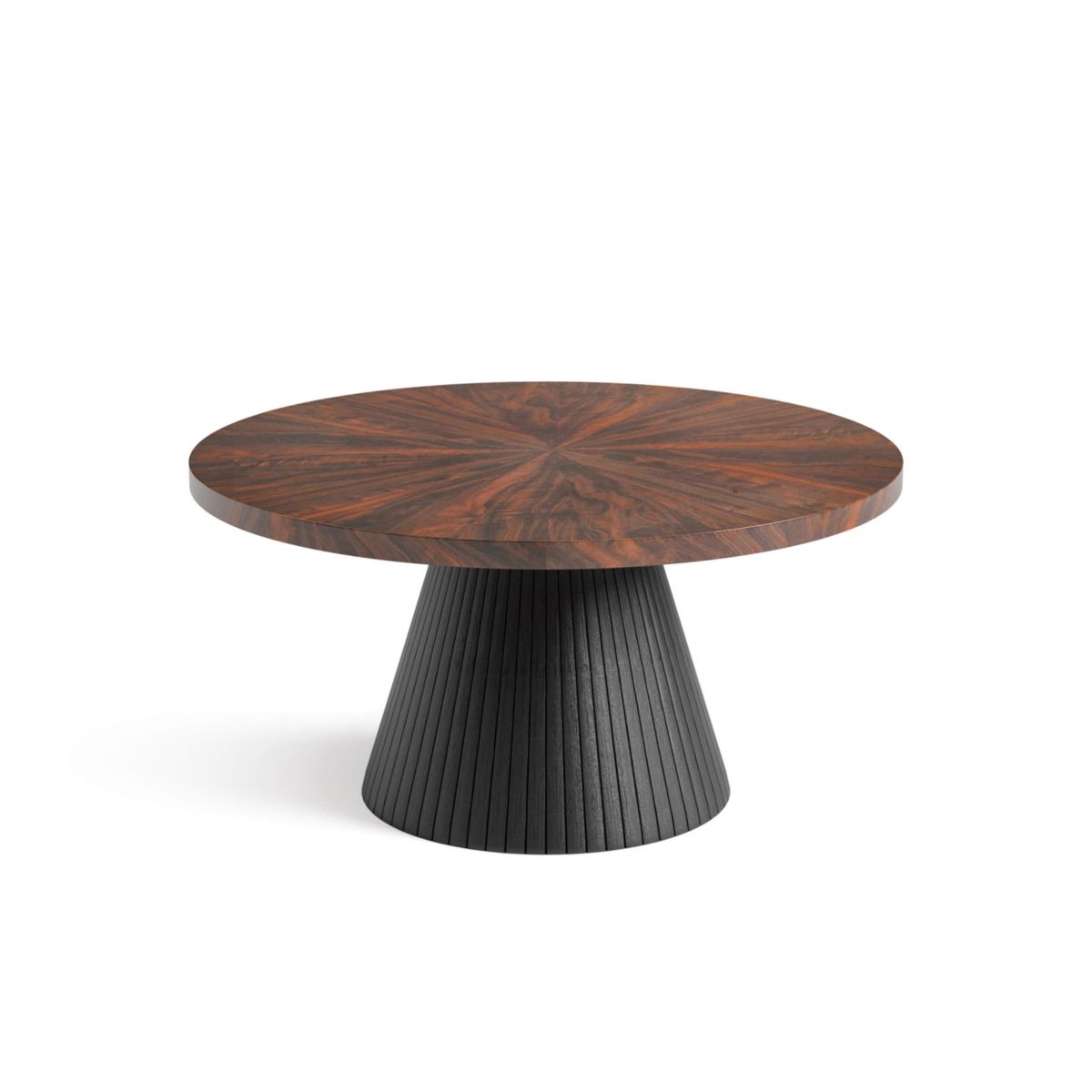 Rhode 36-Inch Black Round Wood Top Coffee Table