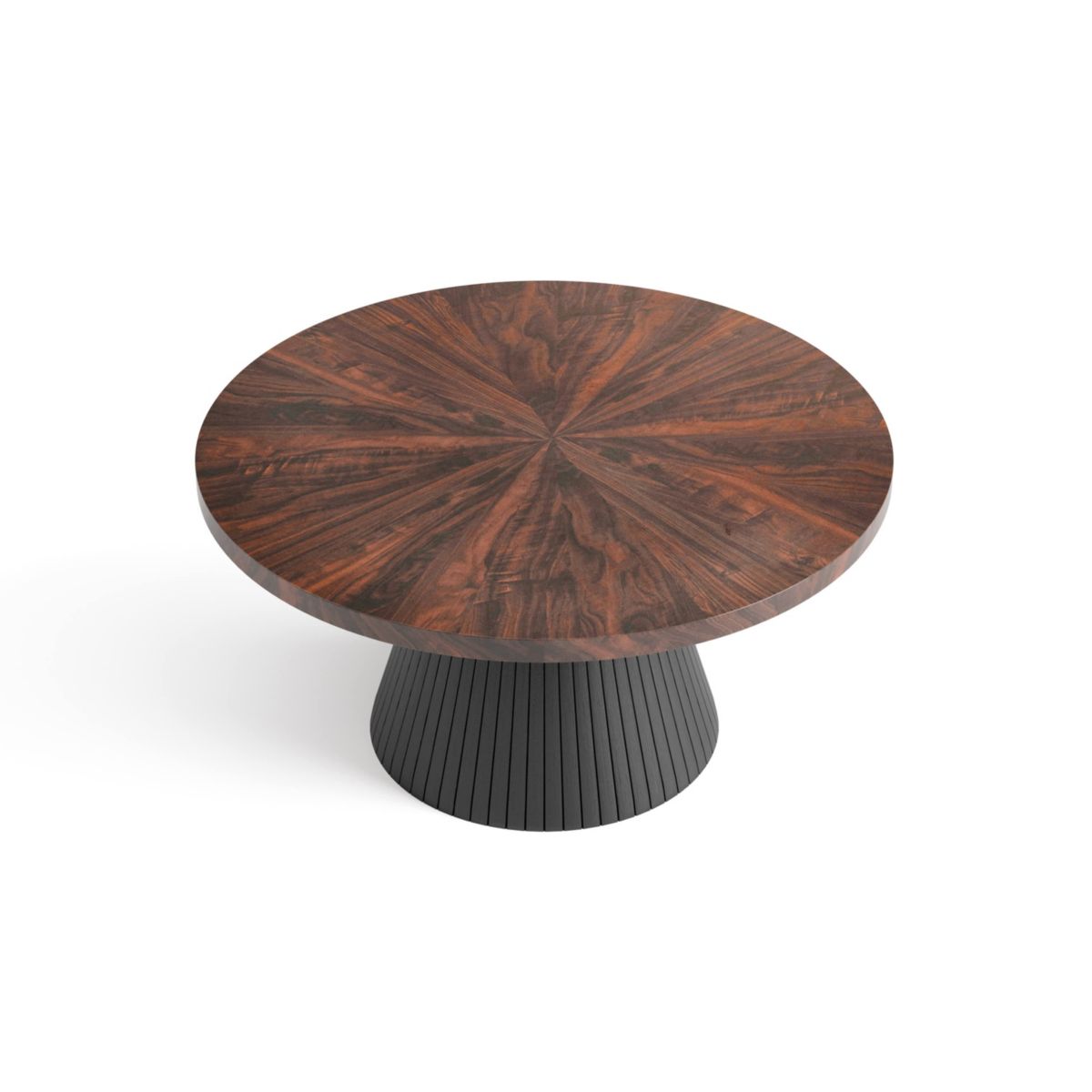 Rhode 36-Inch Black Round Wood Top Coffee Table