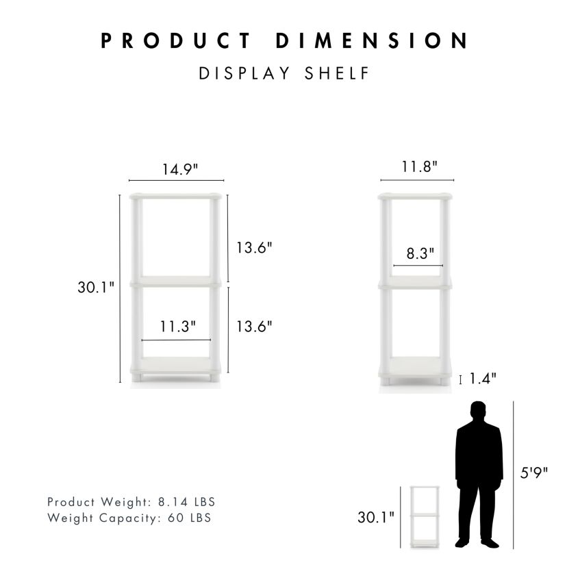 Mico 30.1-inch 3-Shelf Bookcase