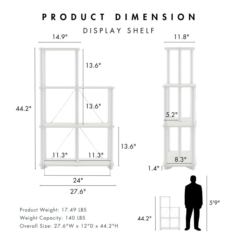 Mico 44.2-Inch 7-Shelf Bookcase