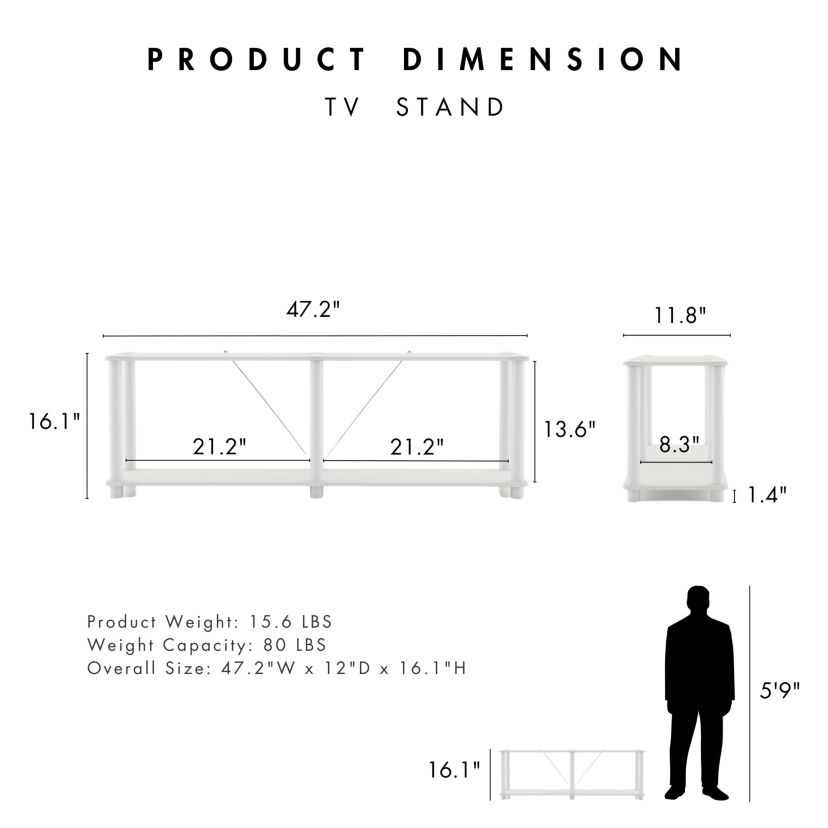 Mico 16.1-inch 2-Shelf Bookcase