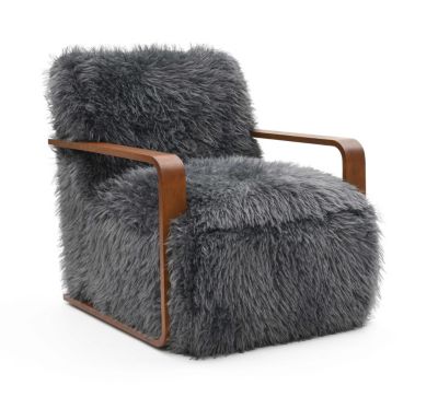Furniture of America Heph 28-Inch Long-Haired Shaggy Legless Accent ...