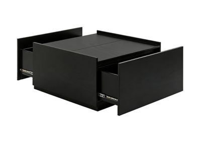 Furniture of America Peir 32in Square Coffee Table with Storage Drawers, Black