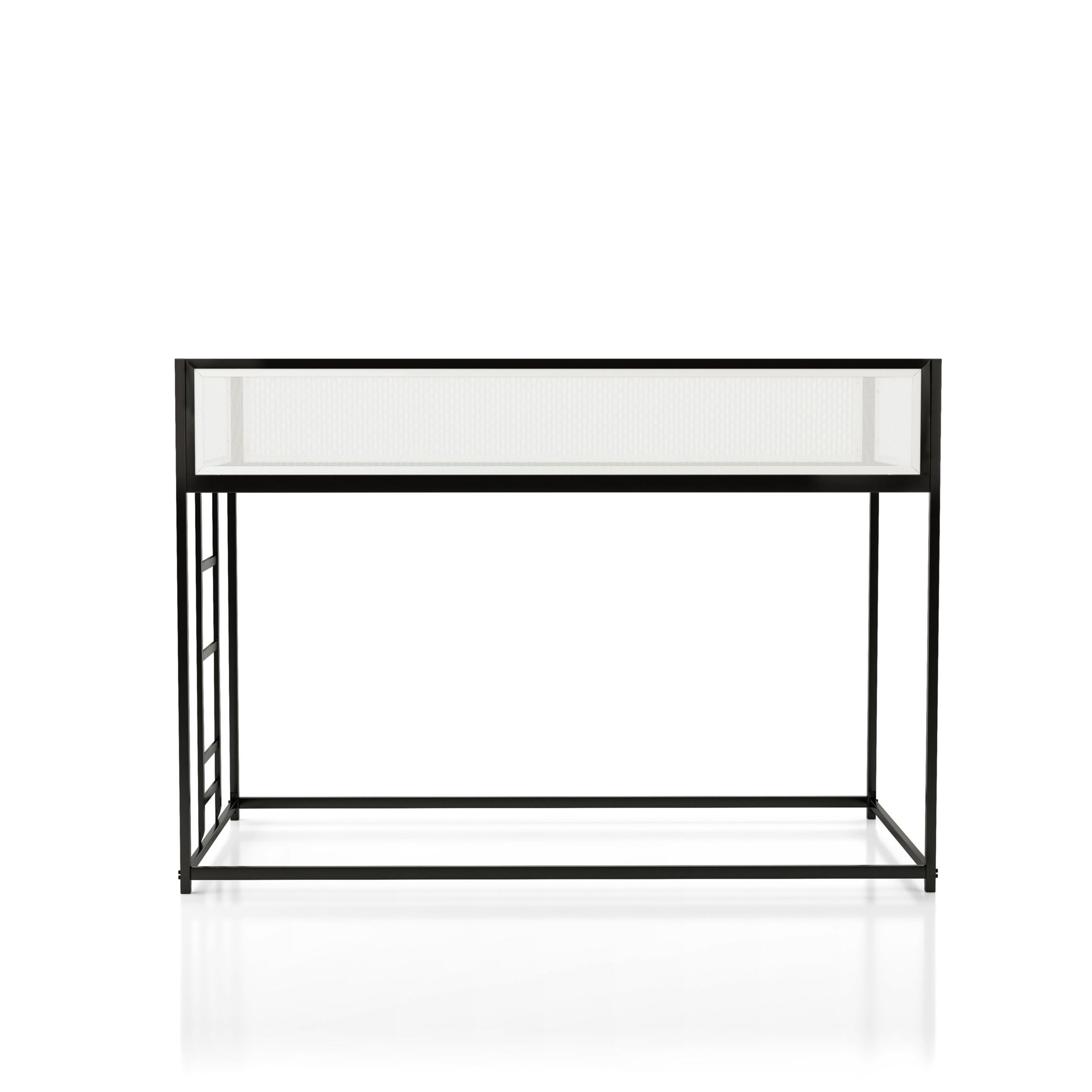 Leo Black and White Twin Metal Bunk Bed