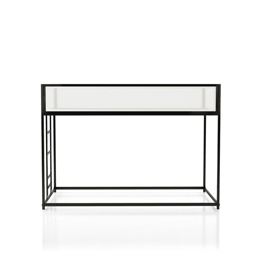 Leo Black and White Twin Metal Bunk Bed