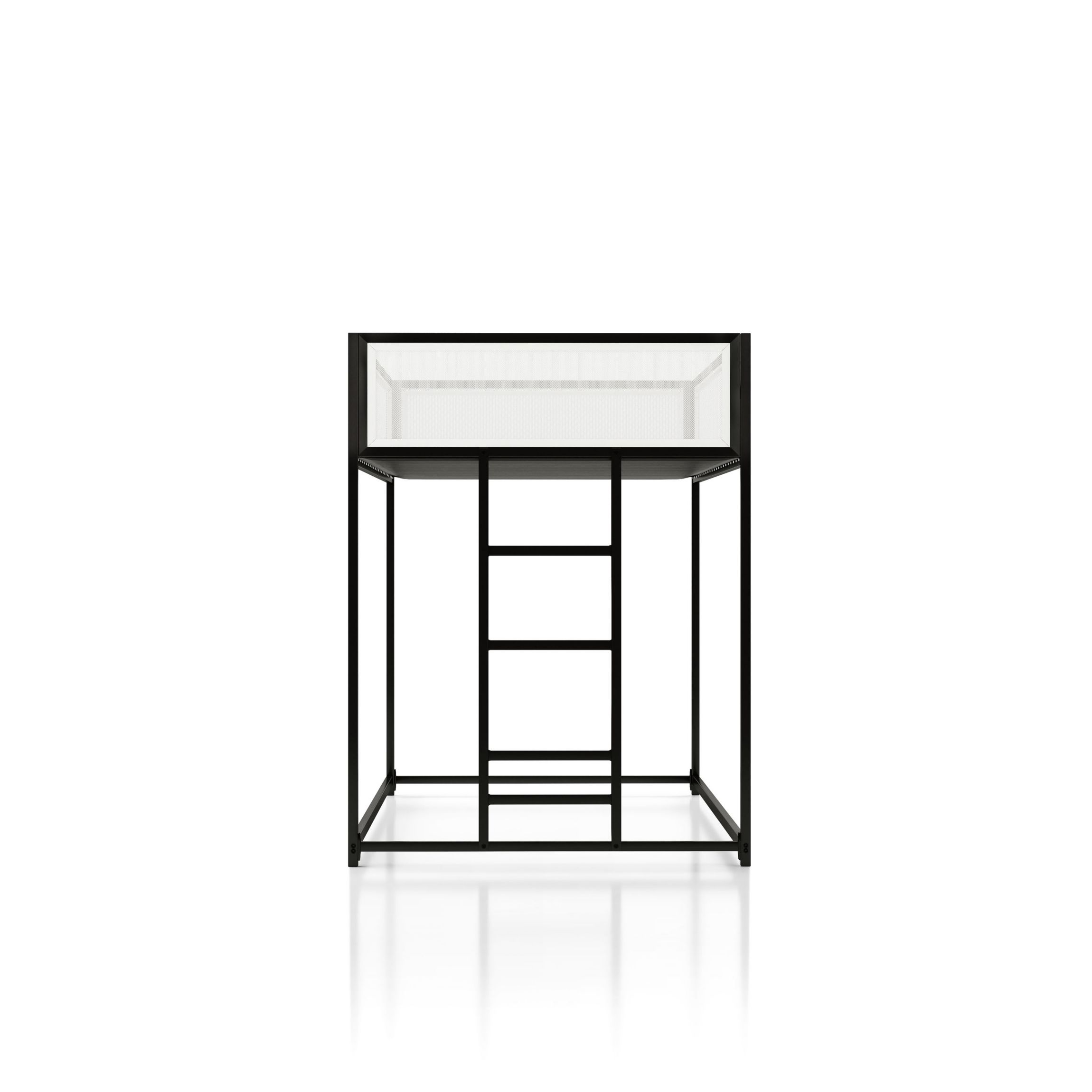 Leo Black and White Twin Metal Bunk Bed