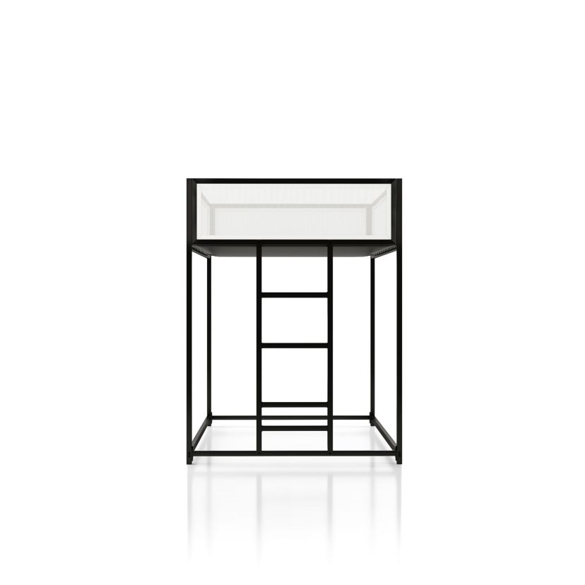 Leo Black and White Twin Metal Bunk Bed